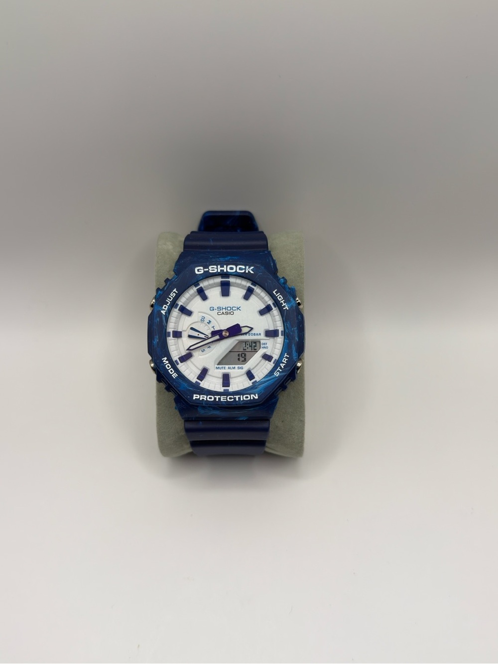 G-Shock Blue Resin Sport Watch with White Dial
